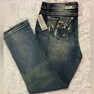 NWT Miss Me mid rise straight leg jeans size 36x31